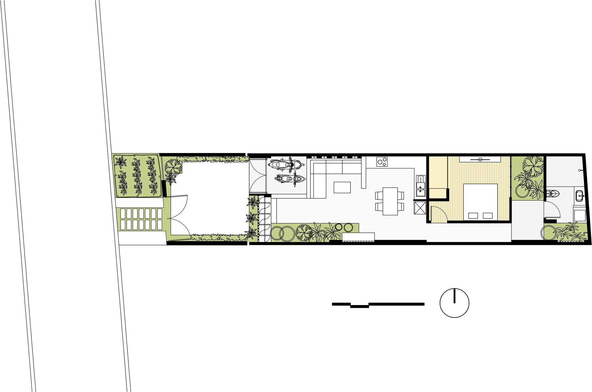 住宅空间，私人住宅设计，越南Kontum House，狭长型房屋设计