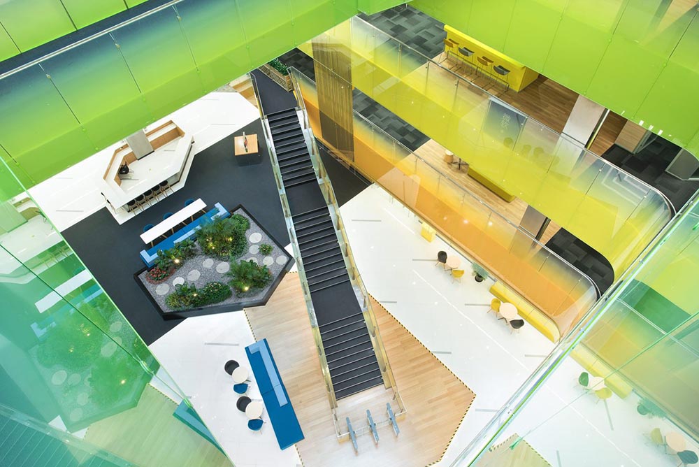 苏州微软研发中心，苏州办公室设计，现代风格办公室设计，彩色风格办公室设计，科技公司办公室设计