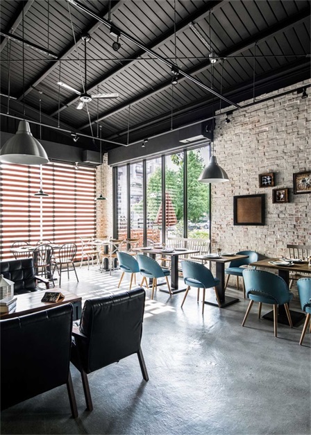 台湾餐厅设计，台中Gatto Bianc咖啡馆，餐饮空间，法式风格，法国工业风，