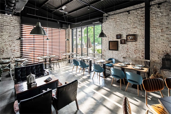 台湾餐厅设计，台中Gatto Bianc咖啡馆，餐饮空间，法式风格，法国工业风，