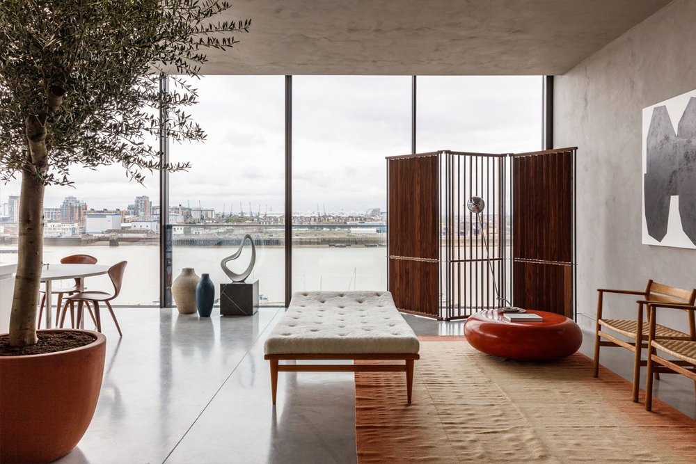 公寓设计，泰晤士河畔，滨水公寓设计，住宅空间，现代风格，开放式设计