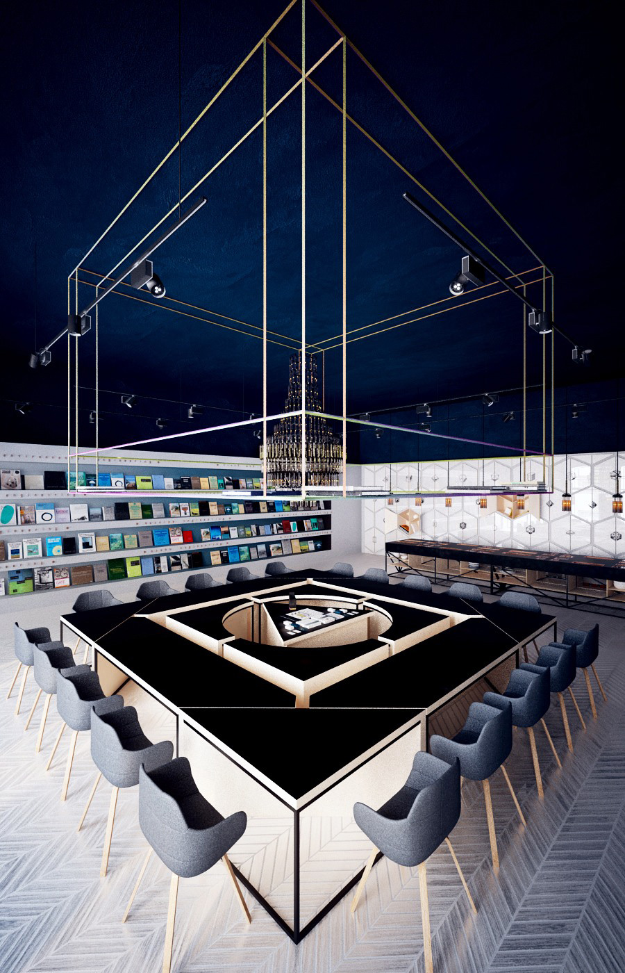  咖啡吧&图书馆设计，多业态空间设计