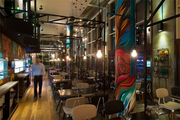 LOFT餐厅设计 LOFT风格装修效果图 创意餐厅设计 蓝色列车餐厅 Bluetrain restaurant 