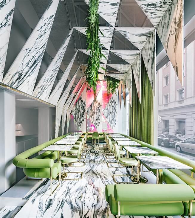 商业空间，餐饮空间，改造空间，马德里，大理石元素