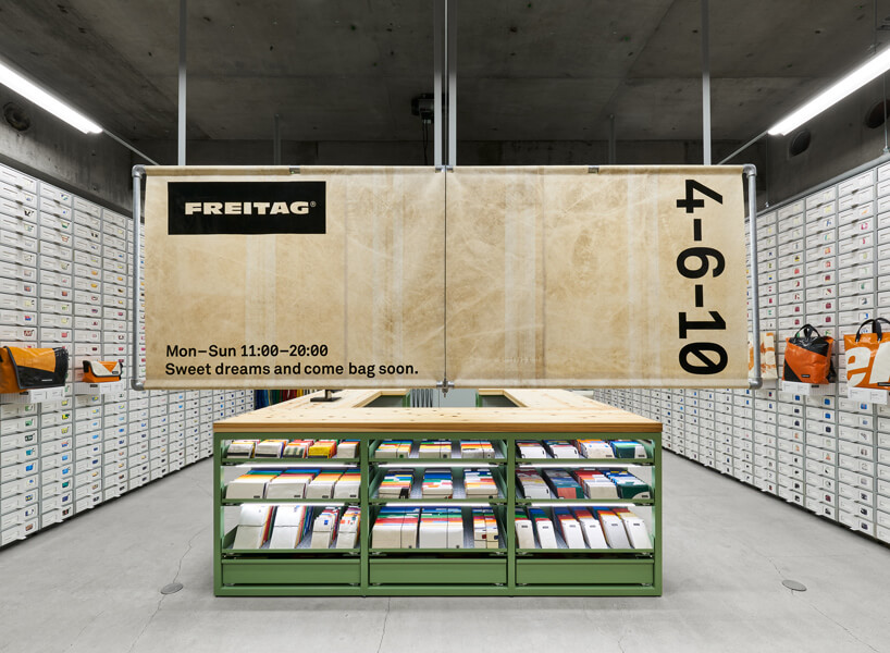商业空间，FREITAG店面设计，日本Torafu Architects，潮牌店设计，60多平米店铺设计，零售店设计