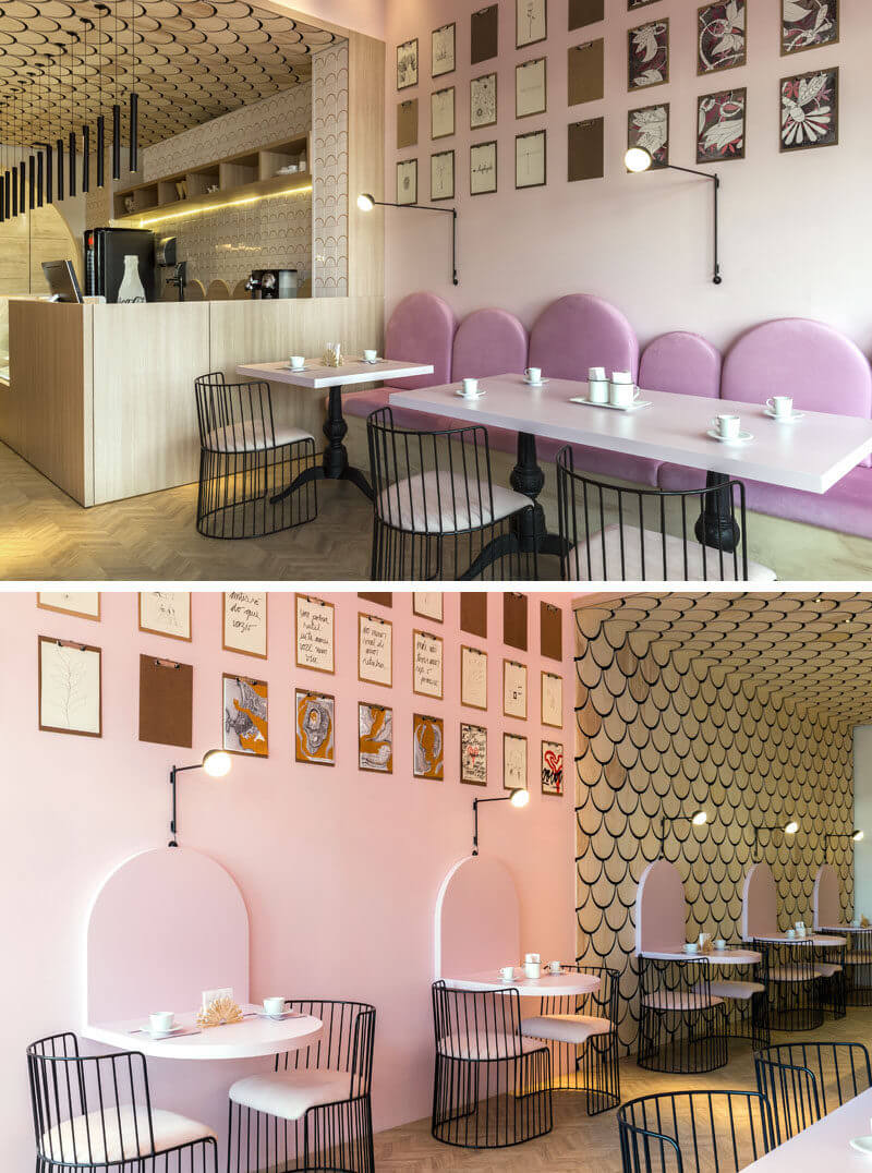 餐饮空间，甜品站，国外咖啡馆设计，粉红元素，巴西咖啡厅设计