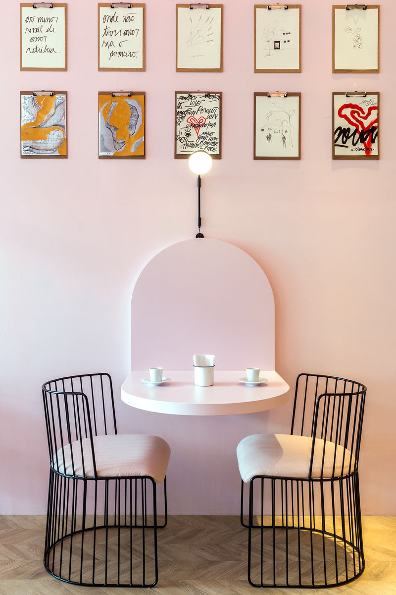餐饮空间，甜品站，国外咖啡馆设计，粉红元素，巴西咖啡厅设计