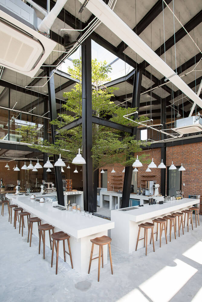 餐饮空间，咖啡厅设计，开放式咖啡厅设计，咖啡工厂设计，工业风咖啡厅设计