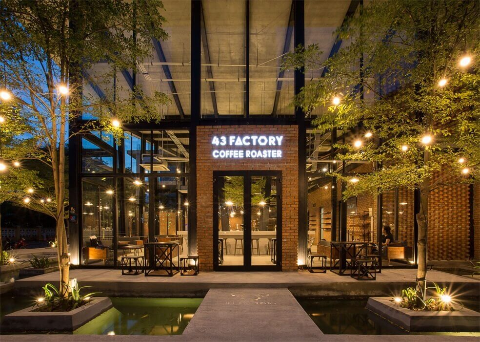 餐饮空间，咖啡厅设计，开放式咖啡厅设计，咖啡工厂设计，工业风咖啡厅设计