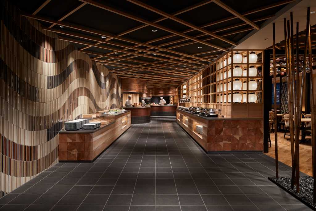 餐饮空间，酒店餐厅设计，日式餐厅设计，日本元素，自助餐厅设计