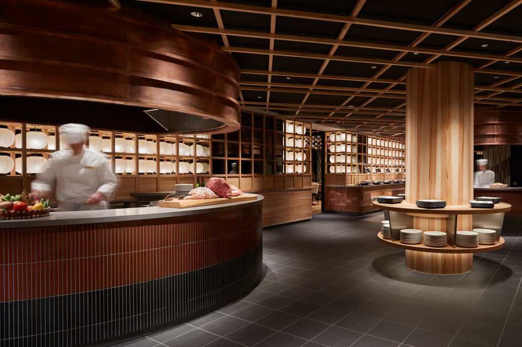 餐饮空间，酒店餐厅设计，日式餐厅设计，日本元素，自助餐厅设计