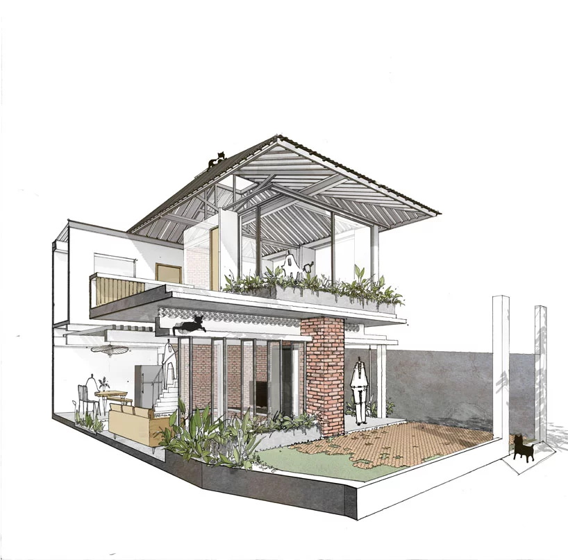 住宅空间设计，私人住宅空间，现代住宅设计，越南排屋设计，120平米住宅设计