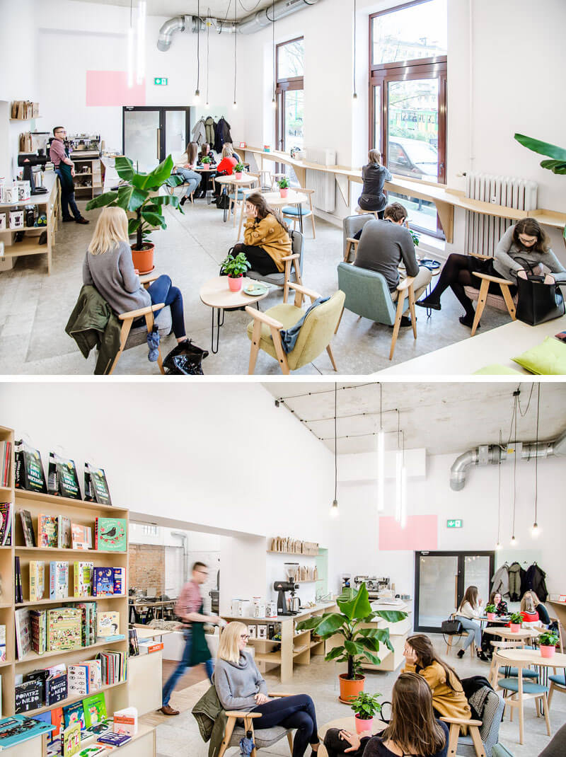 商业空间，咖啡书吧设计，改造空间，阅读空间，国外书吧设计