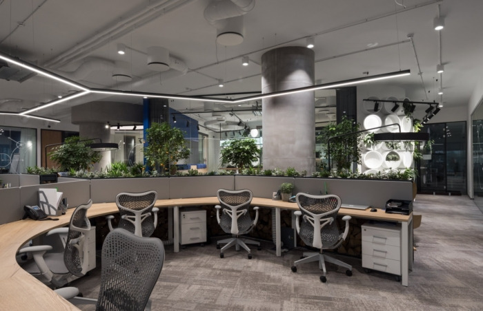 办公空间，现代风格办公室设计，国外办公室设计，通信机构办事处设计