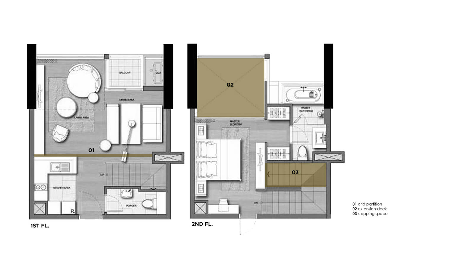 住宅空间设计，私人住宅空间，现代住宅设计，小户型，复式公寓，60多平米住宅设计