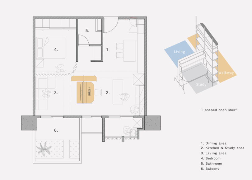 小户型，住宅空间，台湾设计，台湾小公寓设计，开放式公寓设计