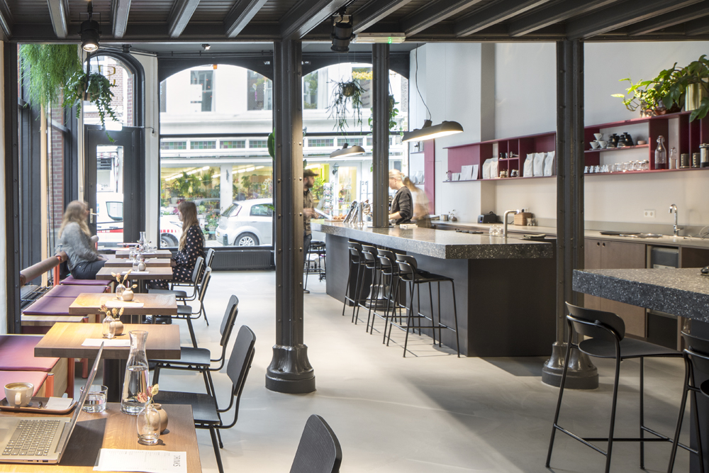 餐饮空间，咖啡厅设计，水磨石元素，荷兰，Ninetynine