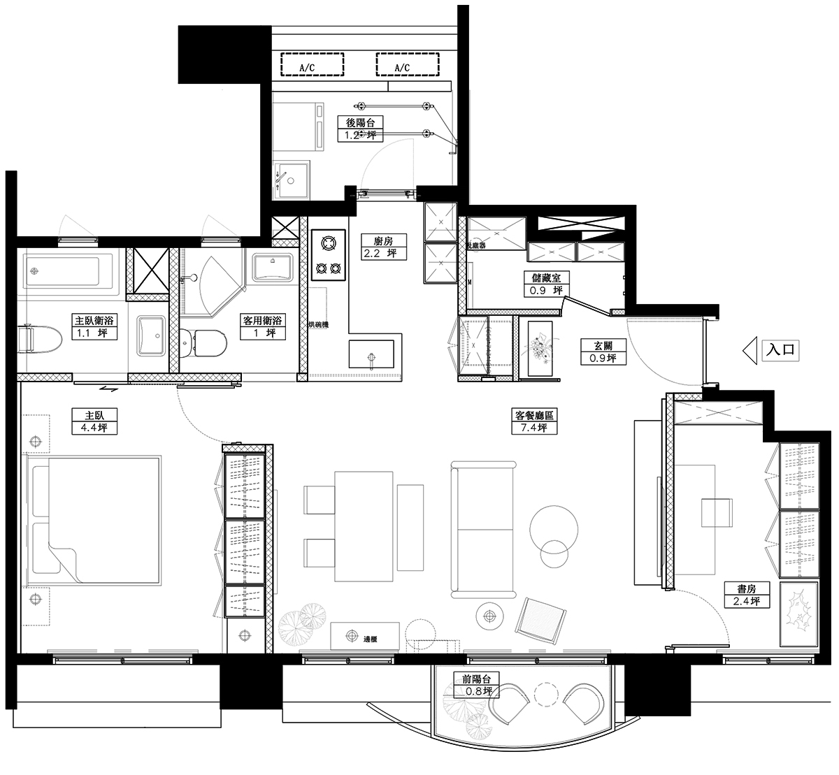 沐光植境设计,小公寓设计,公寓设计案例,公寓设计,沐光植境设计,60㎡公寓设计,最小宅