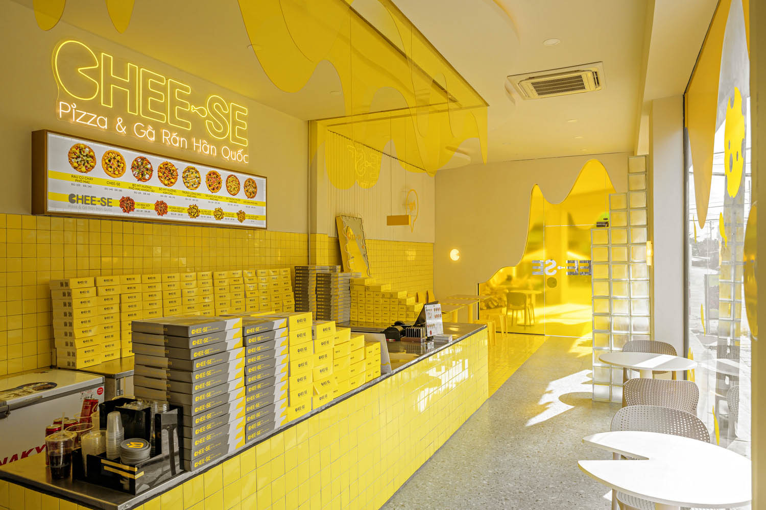 KSOUL Studio,餐厅设计案例,245㎡,网红餐厅,CHEE-SE Restaurant,越南西宁,炸鸡餐厅,甜甜圈餐厅,韩国美食餐厅