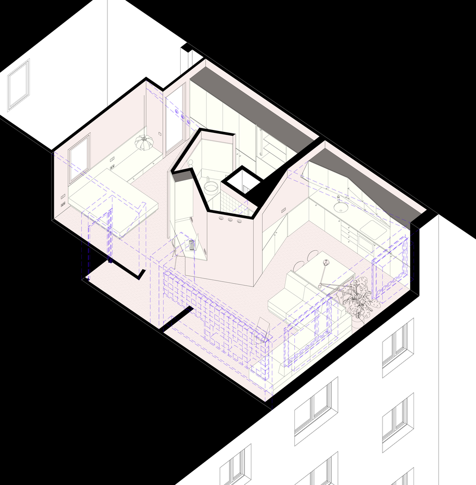 AMOO,小公寓设计案例,47㎡,公寓设计,小公寓翻新,巴塞罗那,公寓改造,最小宅