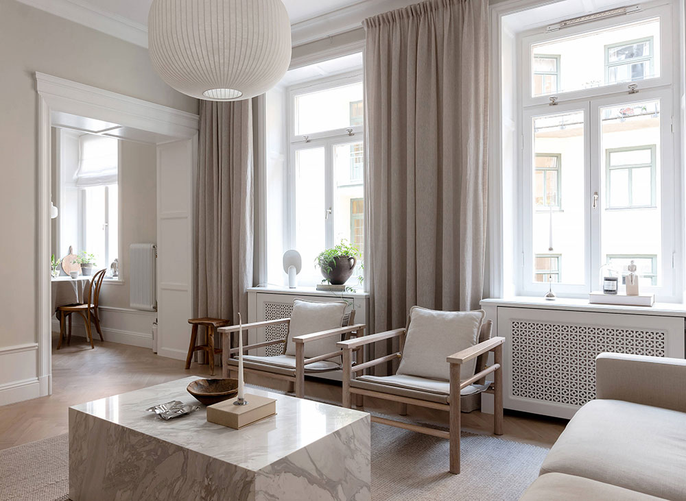 公寓设计,公寓设计案例,Behrer.se,瑞典,70㎡,米色系,优雅公寓,国外小公寓设计案例,公寓装修,北欧风格