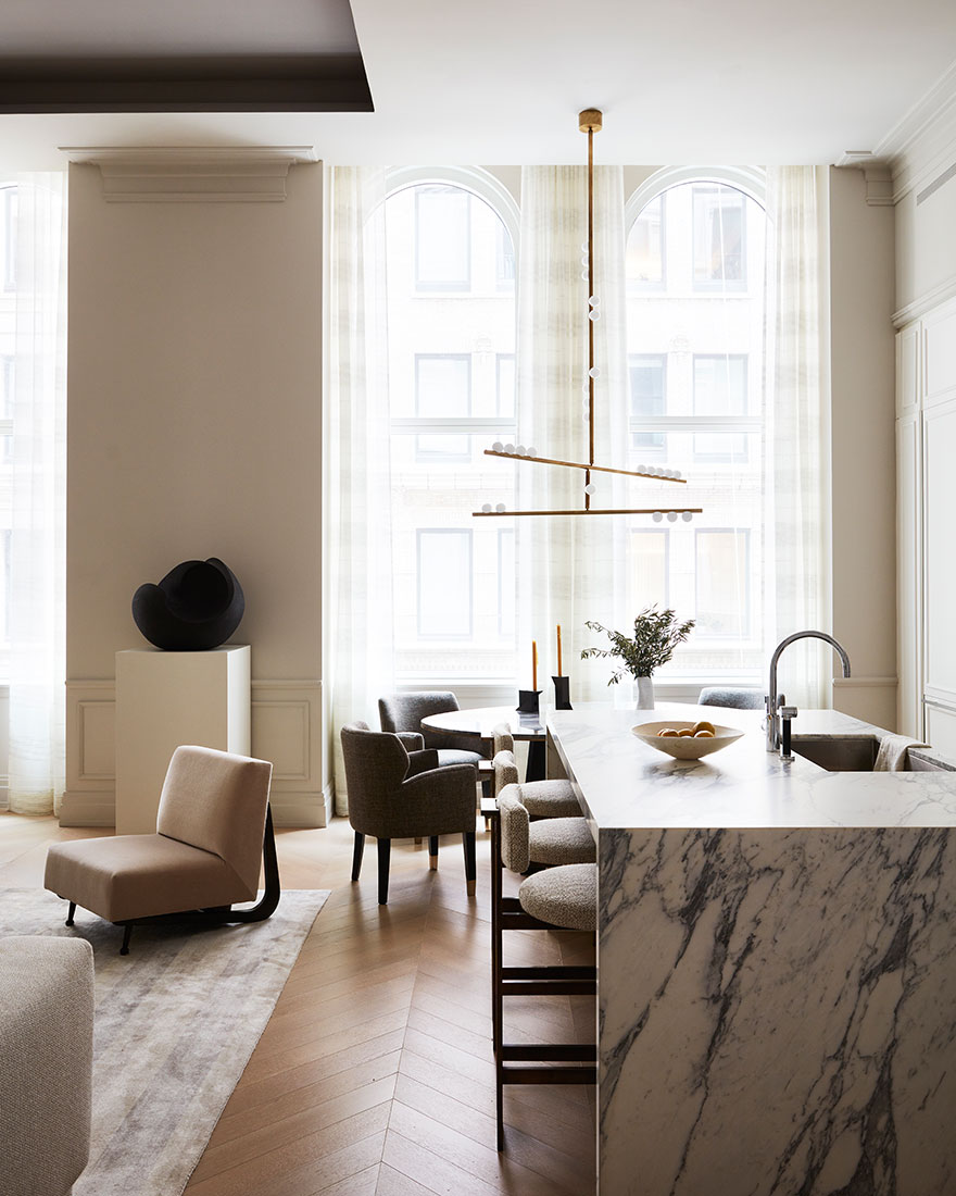 Carlyle Designs,公寓设计,139㎡,曼哈顿,大平层装修,现代优雅,大平层设计案例,中性色,国外公寓设计案例