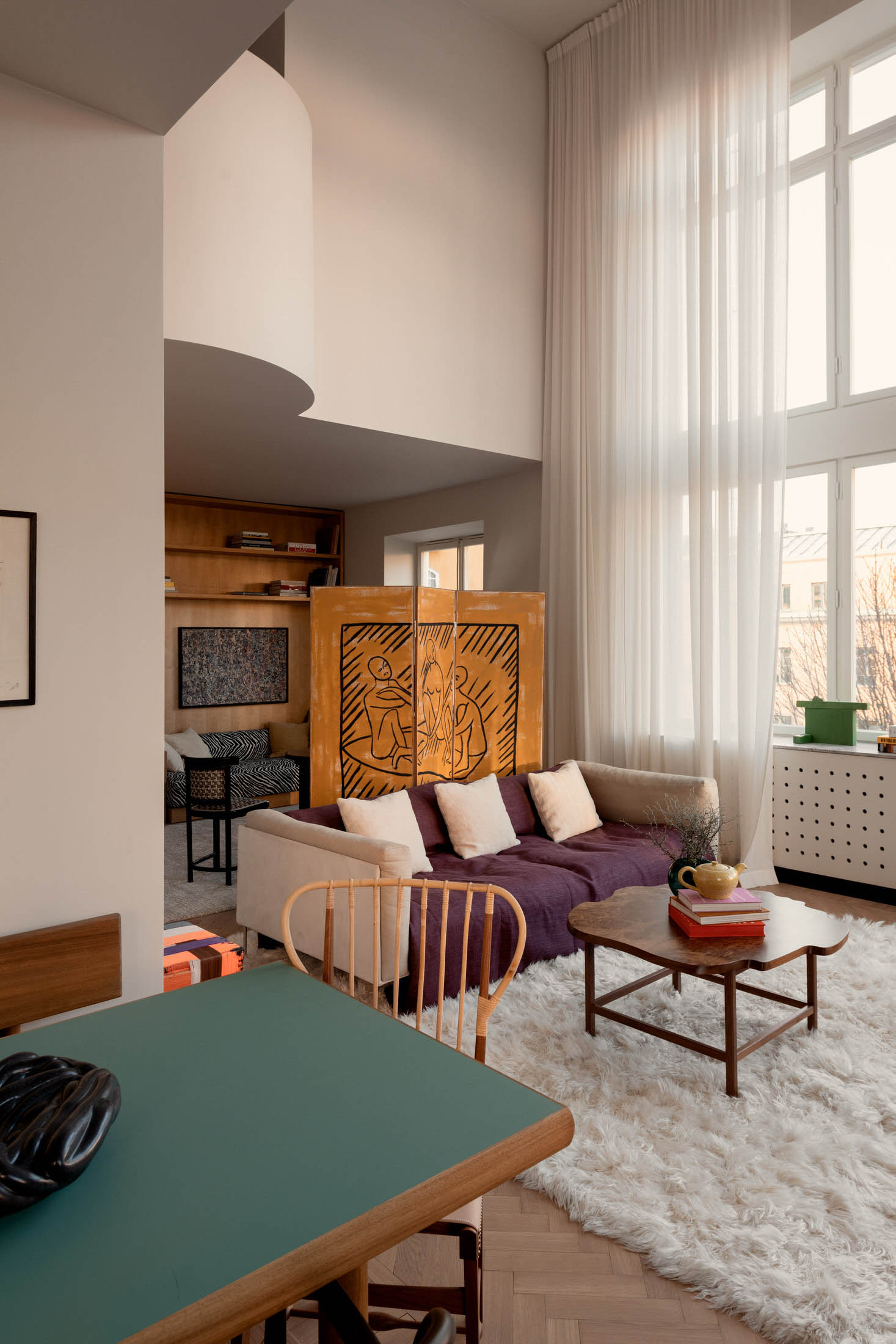 复式公寓设计,复式设计案例,Halleroed,斯德哥尔摩,中古风格,公寓改造