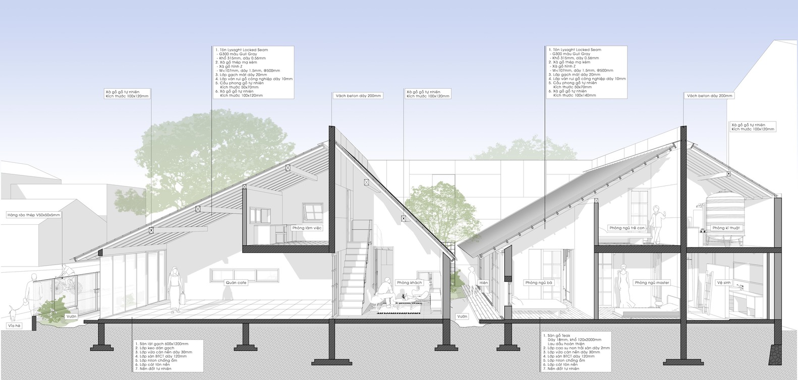 住宅设计,300㎡,庭院住宅设计,日式住宅设计案例,AHL architects,清水混凝土,越南,日式庭院,庭院设计