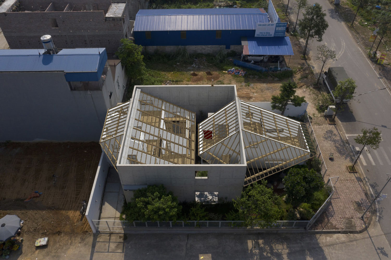 住宅设计,300㎡,庭院住宅设计,日式住宅设计案例,AHL architects,清水混凝土,越南,日式庭院,庭院设计