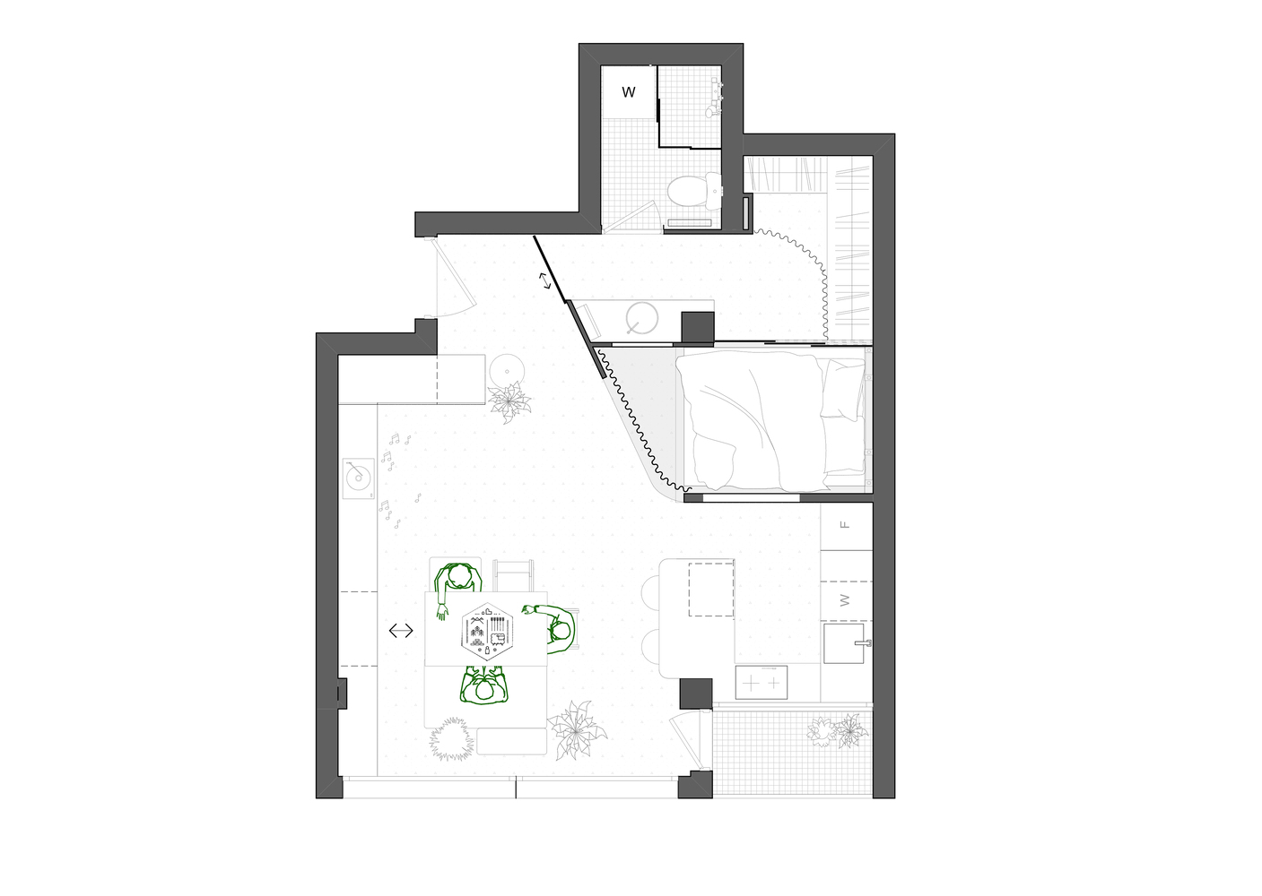Cherry Art Hub,公寓设计案例,公寓设计方案,小户型设计,塞尔维亚,公寓改造,小户型改造,35㎡