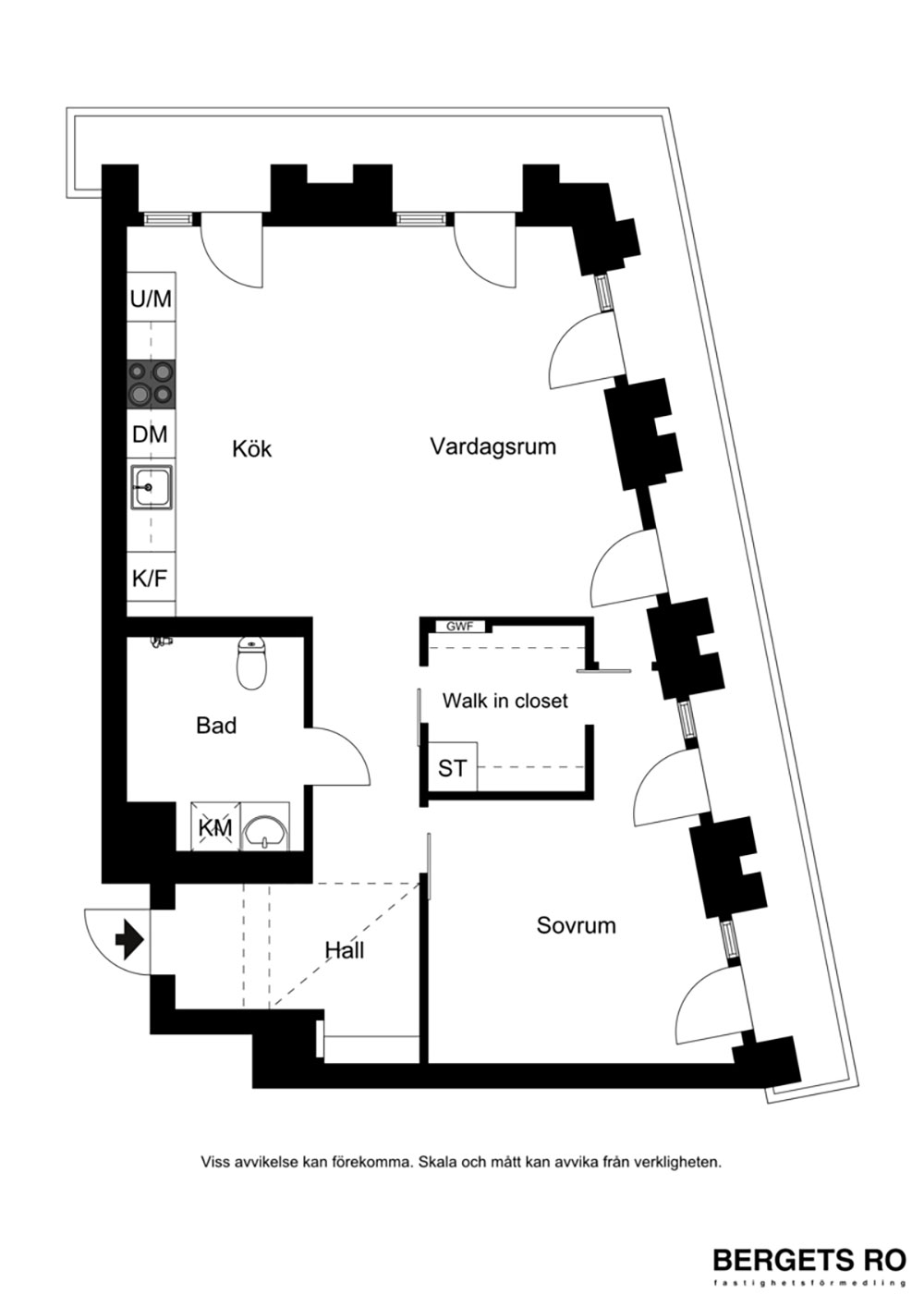 住宅设计,公寓设计,小户型设计,50㎡公寓设计,公寓设计案例,公寓设计方案,bergetsro,斯德哥尔摩