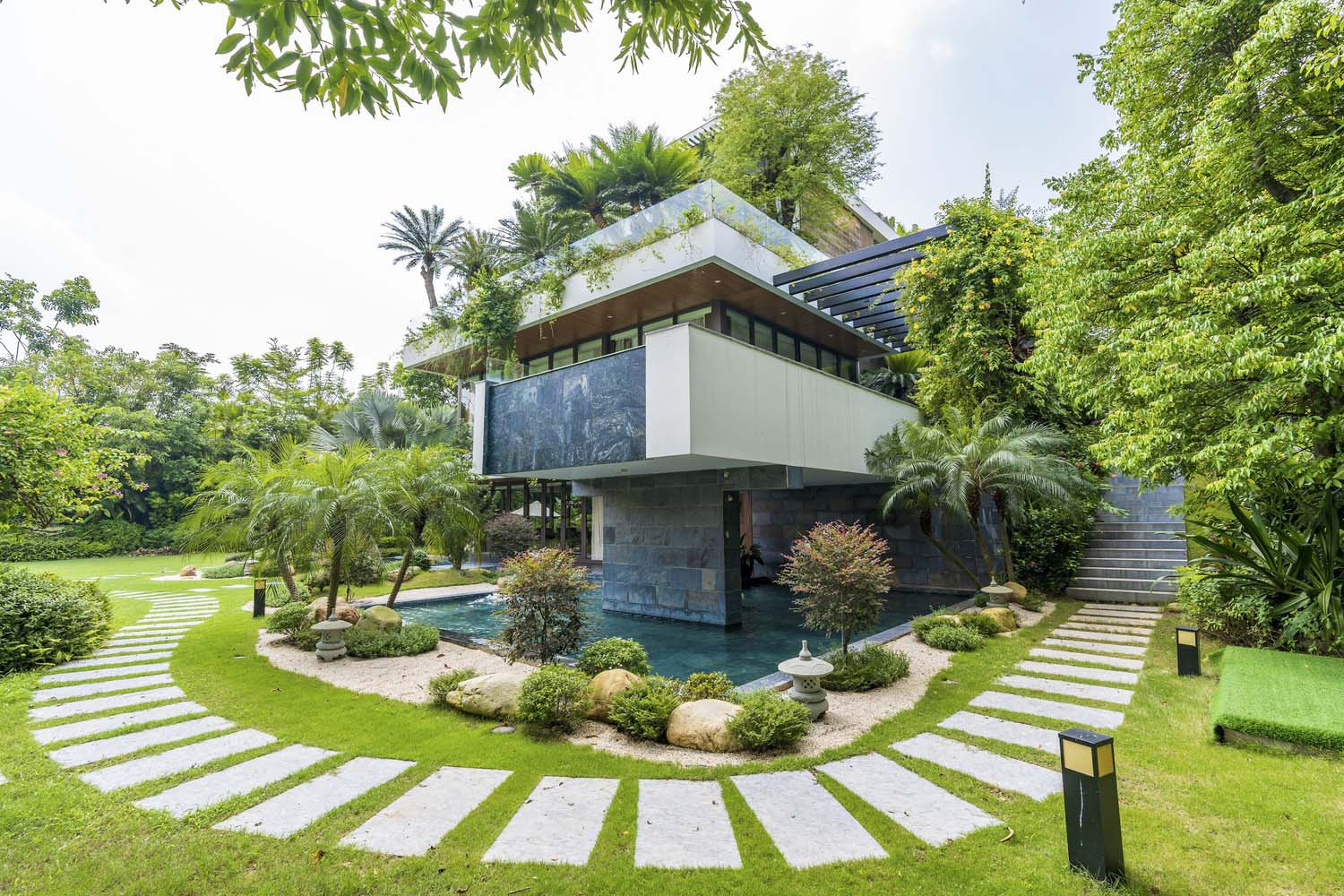 Flamingo Architecture,别墅设计,385㎡,花园别墅,别墅设计案例,别墅设计方案,越南,景观别墅