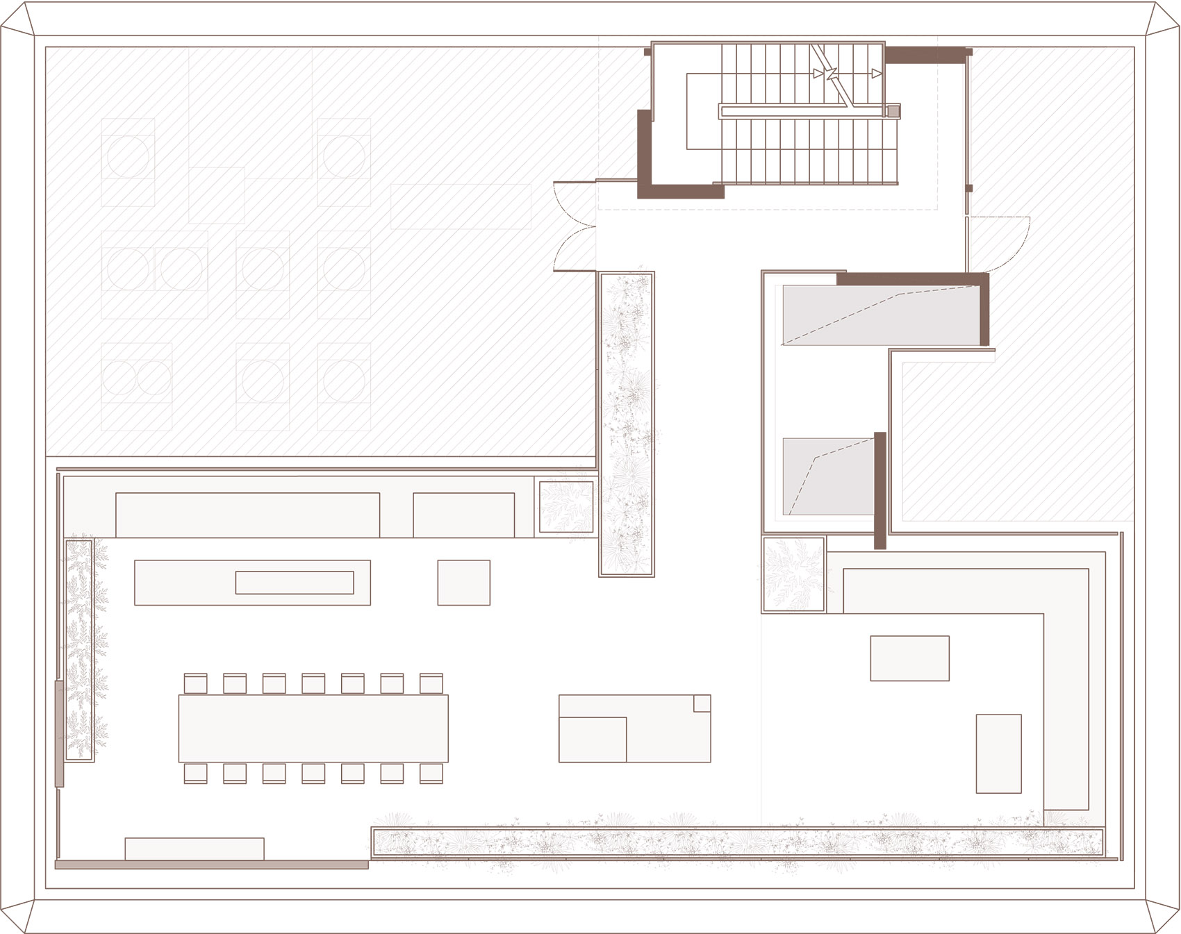 工作室设计,办公室设计,餐饮公司办公室设计,办公室装修,现代风格工作室设计,办公室设计案例,办公室设计方案,开放式办公室,杭州此⼭办公空间,杭州,八荒设计