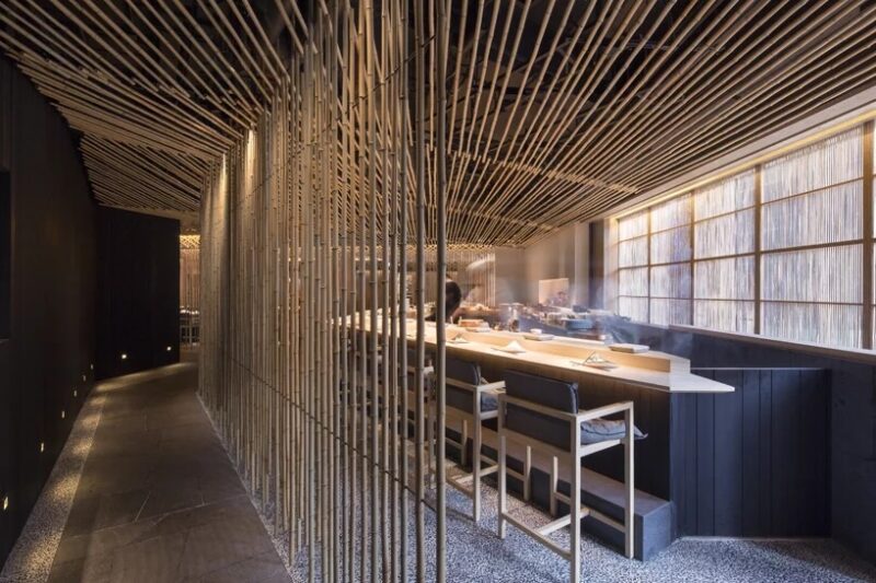 隈研吾为香港Také餐厅打造了一个“竹林”