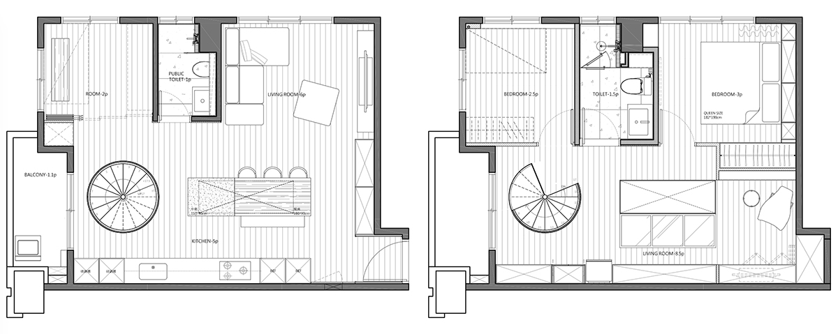 住宅空间，公寓设计，北欧建筑设计，Loft风格，开放式空间，北欧Loft公寓
