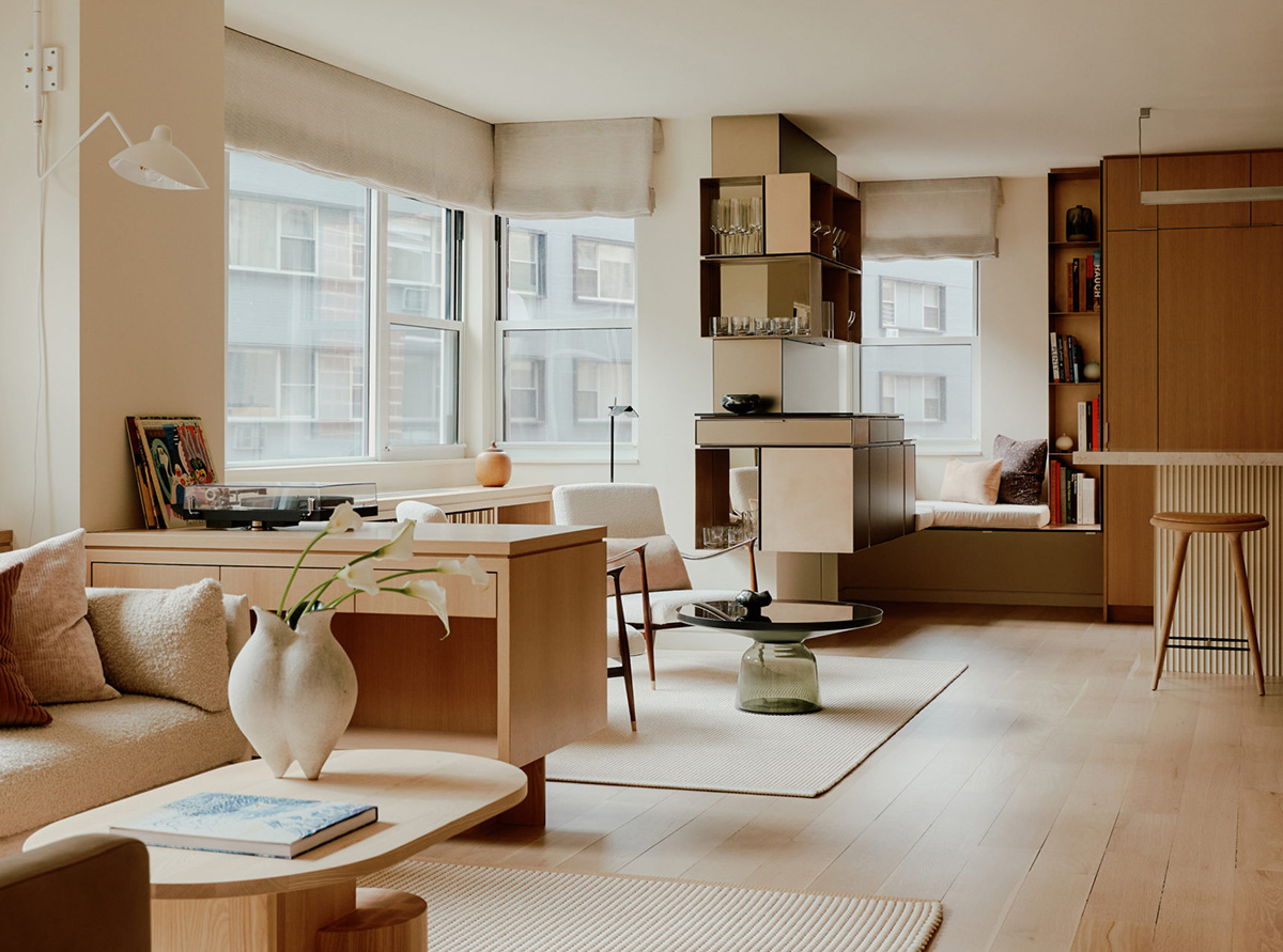 Reddymade,住宅设计,公寓设计案例,公寓设计方案,公寓改造,纽约,米色,奶油色