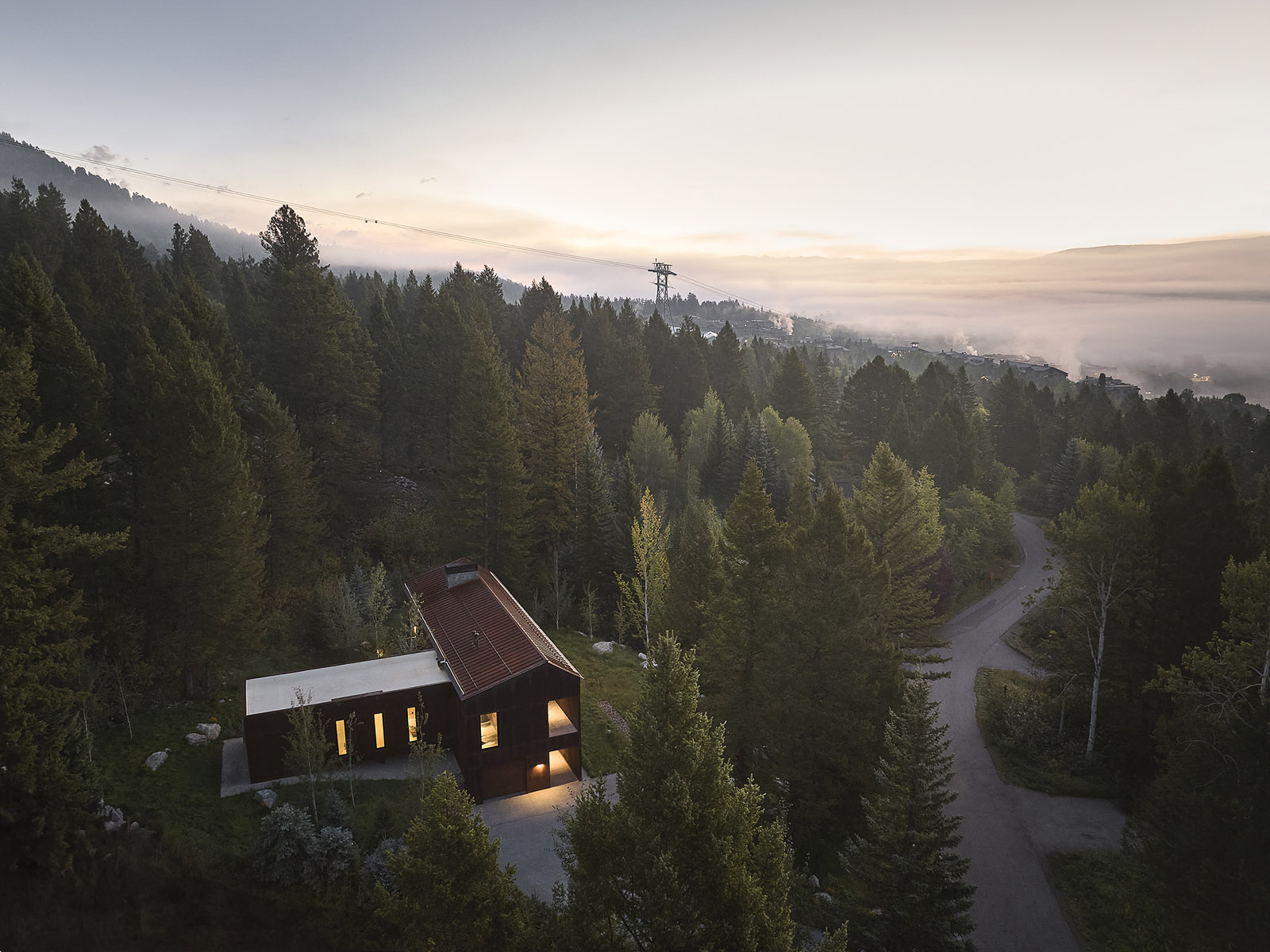 CLB Architects,别墅设计案例,别墅设计方案,度假别墅,山景别墅,景观别墅,原木色