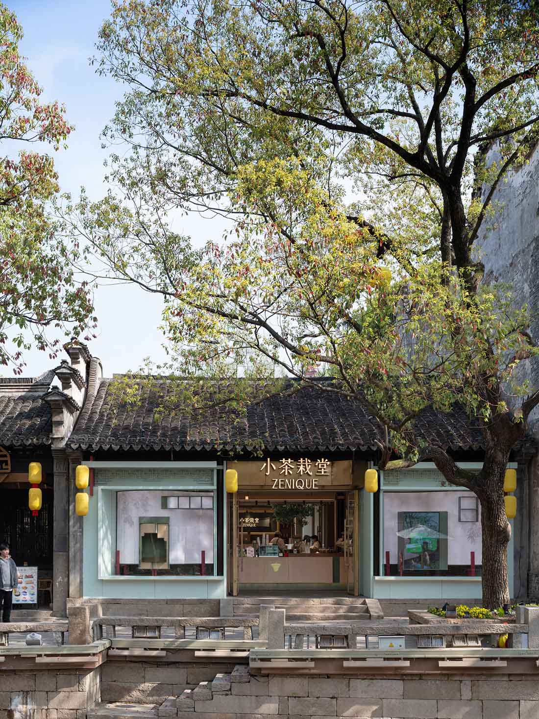 茶饮店设计,茶室设计,新中式茶室设计,新中式茶饮店,茶室设计案例,茶室设计方案,无锡惠山古镇小茶栽堂,无锡,欧阳跳建筑设计