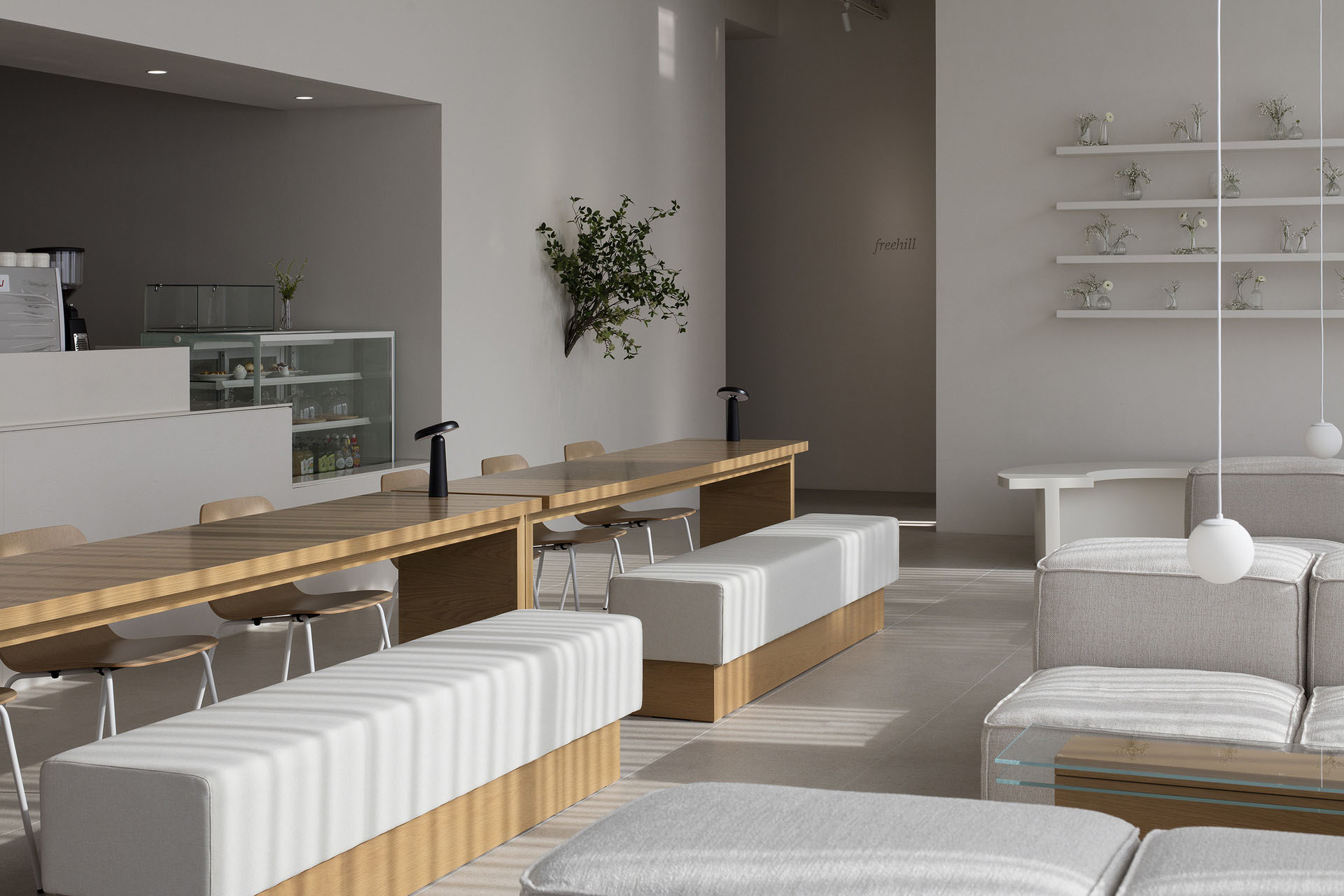 Onriha Studio,咖啡厅设计,韩国,京畿道,Freehill Coffee,咖啡厅设计案例,极简主义,极简风格咖啡厅