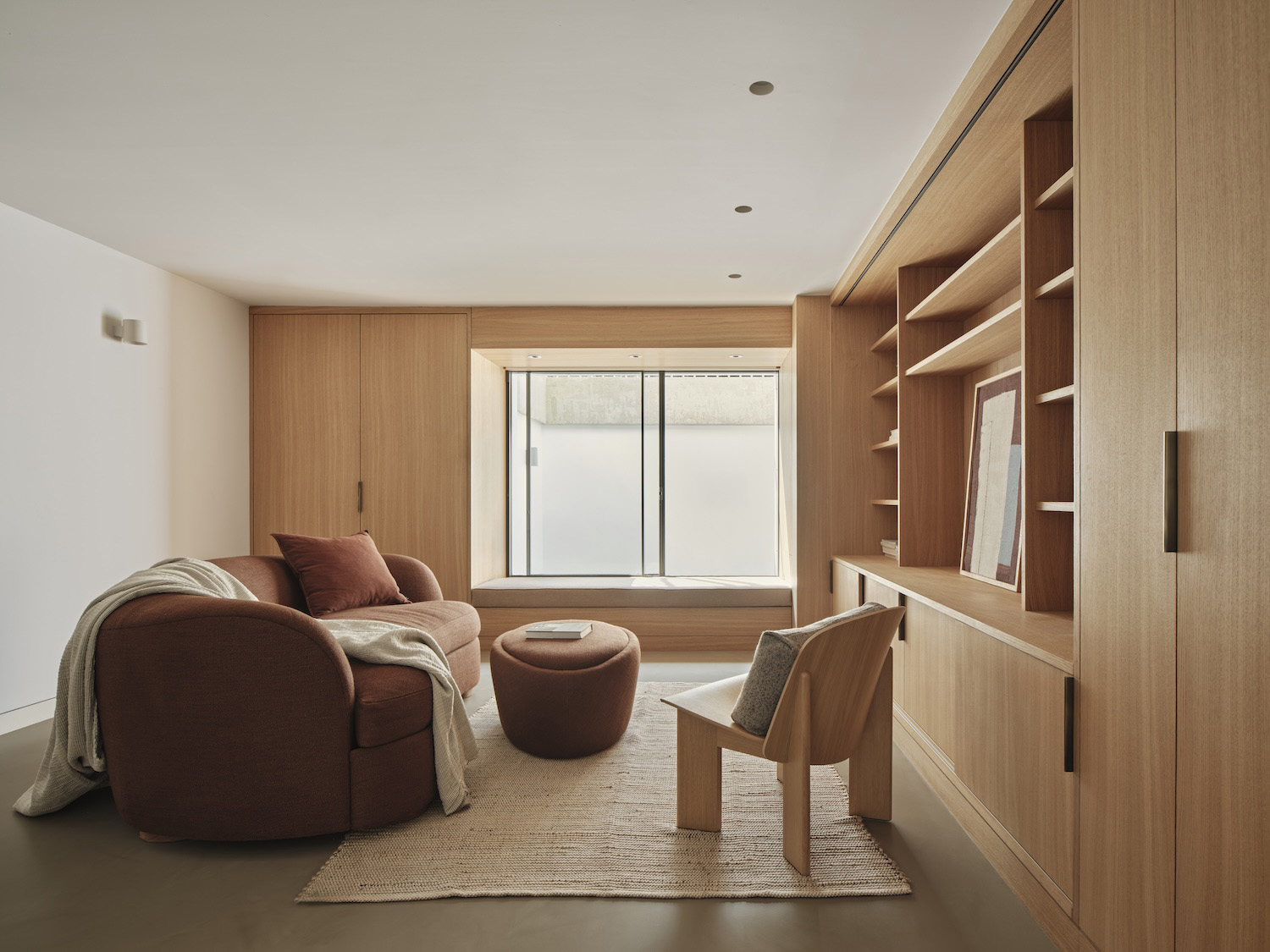 公寓设计,Knox Bhavan,英国,伦敦,公寓设计案例,原木色,极简主义