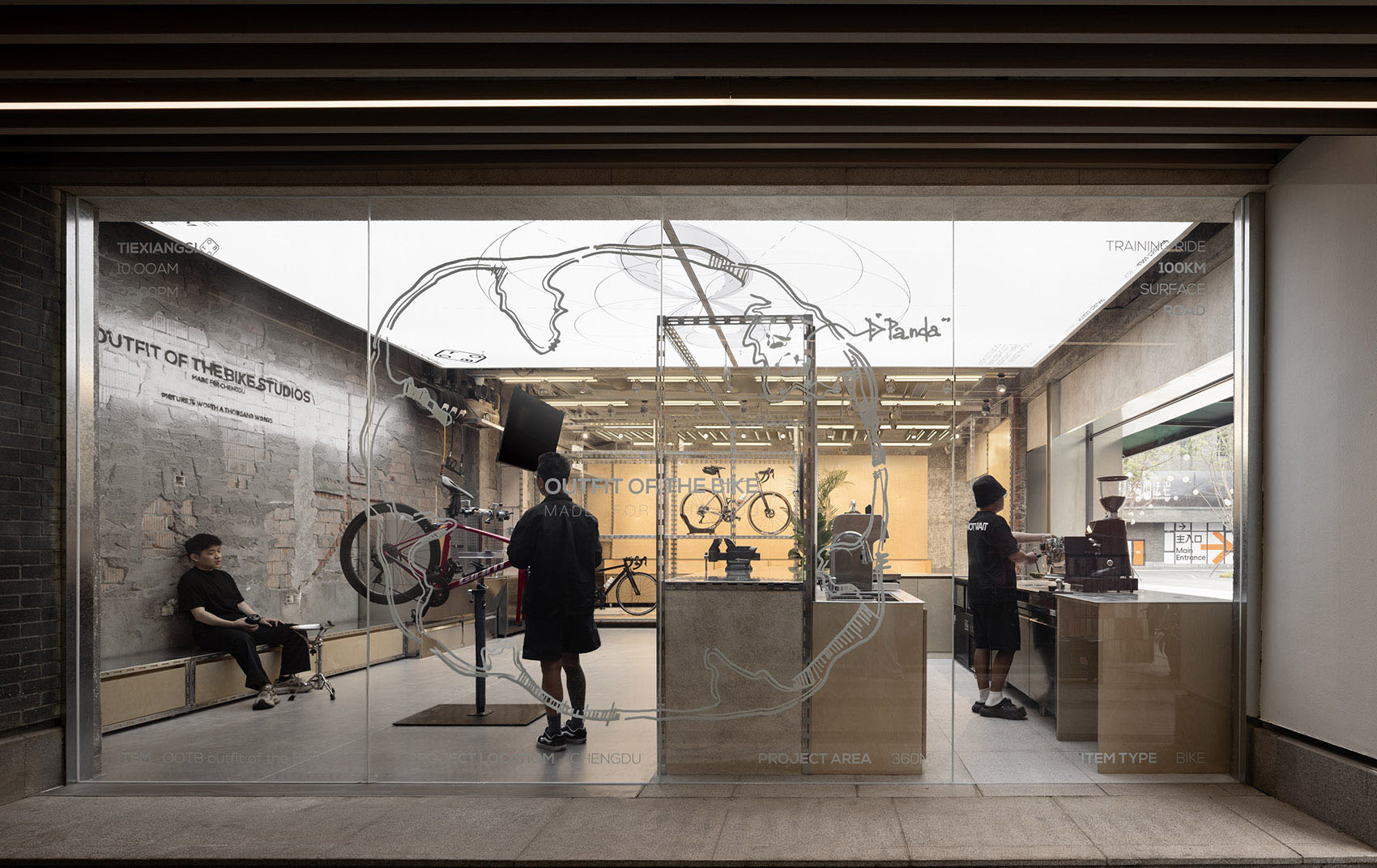 零售店设计,骑行零售店,俱乐部设计,骑行俱乐部,自行车骑行俱乐部设计,商店设计,工业风骑行俱乐部,骑行店设计,武汉+成都OOTB骑行俱乐部,武汉,成都,+SONO STUDIO