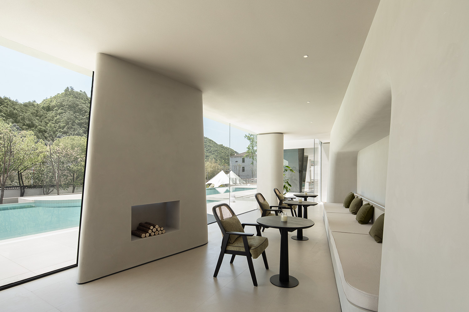 民宿设计,度假酒店设计,民宿设计案例,民宿设计方案,度假民宿,奶油风民宿,侘寂民宿,浙江桐庐民宿山川瘾,浙江桐庐,时上建筑空间设计,沈墨