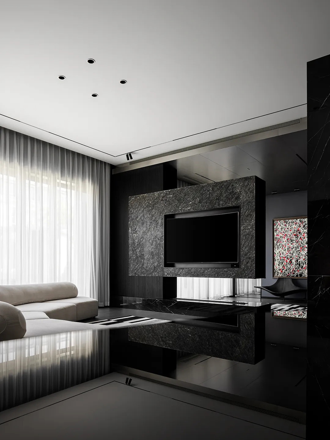 暗黑系别墅,轻奢风别墅,别墅装修,别墅设计,别墅设计案例,别墅设计方案,上海别墅-暗黑系的克制美学,上海,800㎡,统晟设计