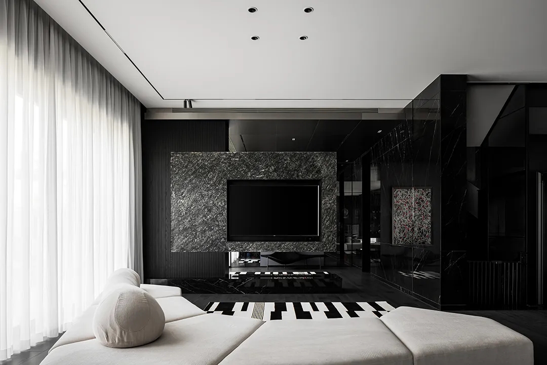 暗黑系别墅,轻奢风别墅,别墅装修,别墅设计,别墅设计案例,别墅设计方案,上海别墅-暗黑系的克制美学,上海,800㎡,统晟设计