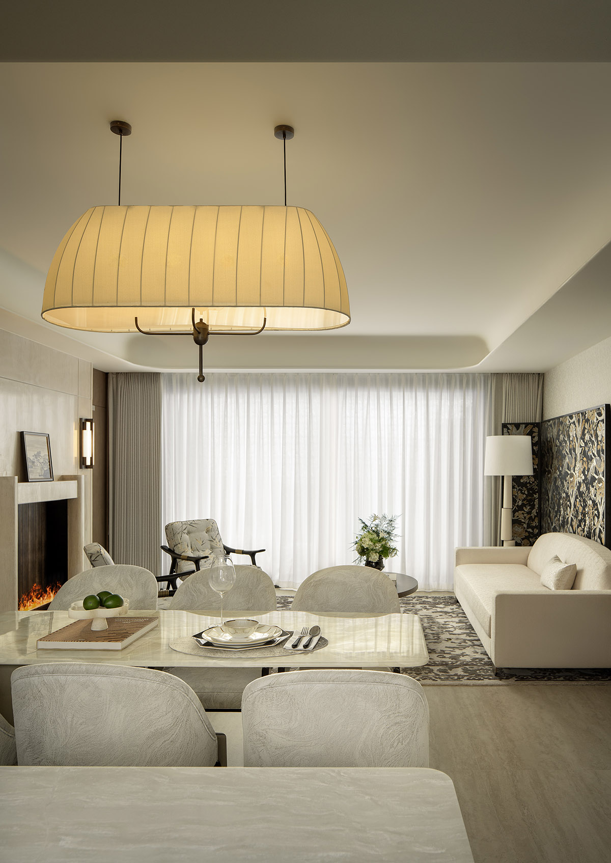 样板间设计,家装样板间,样板间设计案例,样板间设计方案,现代风格样板间设计,轻奢样板间,120㎡,143㎡,上海越秀和樾府：苏河之源的艺境栖居,上海,CCD郑中设计