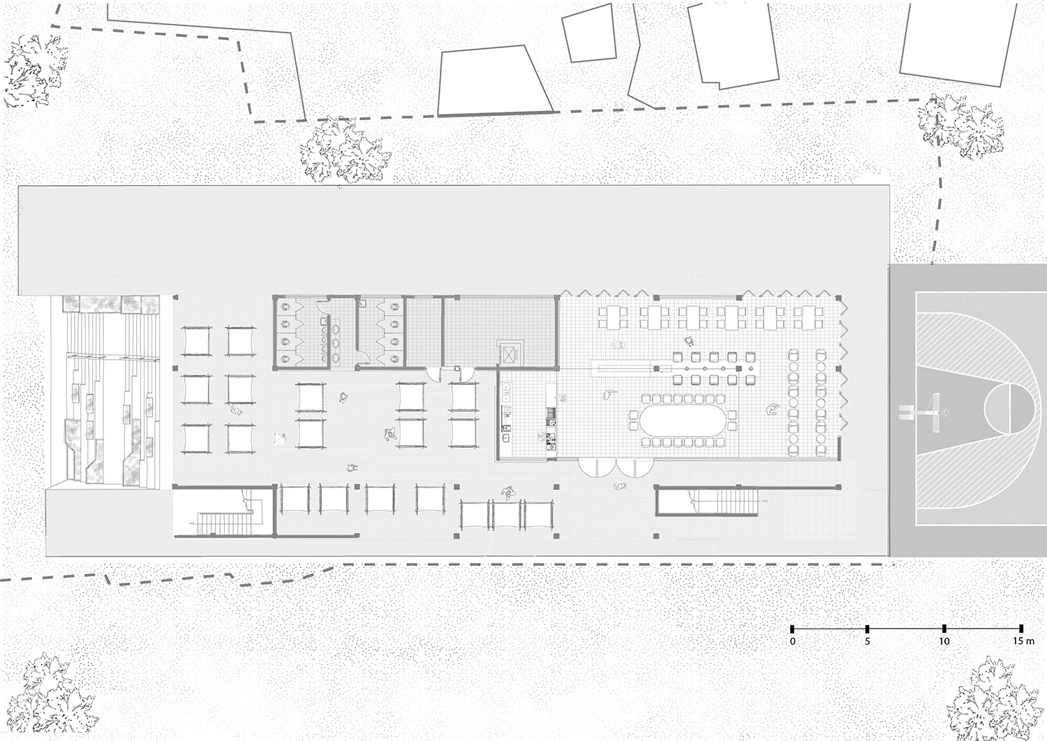 研学空间设计,建筑设计,乡村建筑设计,公共空间设计,云南普洱乡村振兴咖旅庄园研学中心,多功能空间,咖啡研学中心,云南普洱,平介设计,杨楠