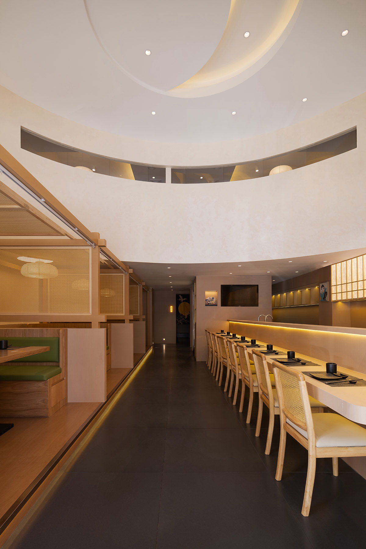 寿司店设计,餐厅设计,日料店设计案例,日料店设计方案,休闲餐厅设计,日料店设计,连云港东海月半湾寿司日料,连云港东海,点度设计