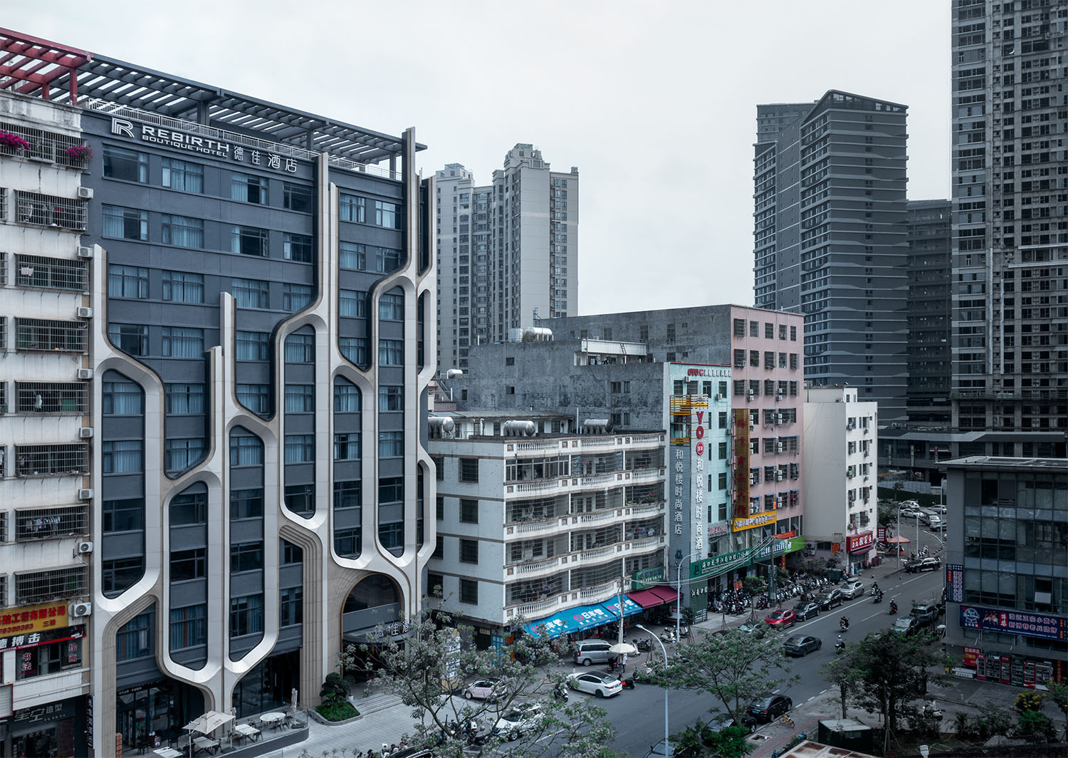 外立面改造,建筑外立面改造,酒店外立面改造,酒店外立面设计,建筑改造,海口德佳酒店立面改造,海口,源合万相建筑设计