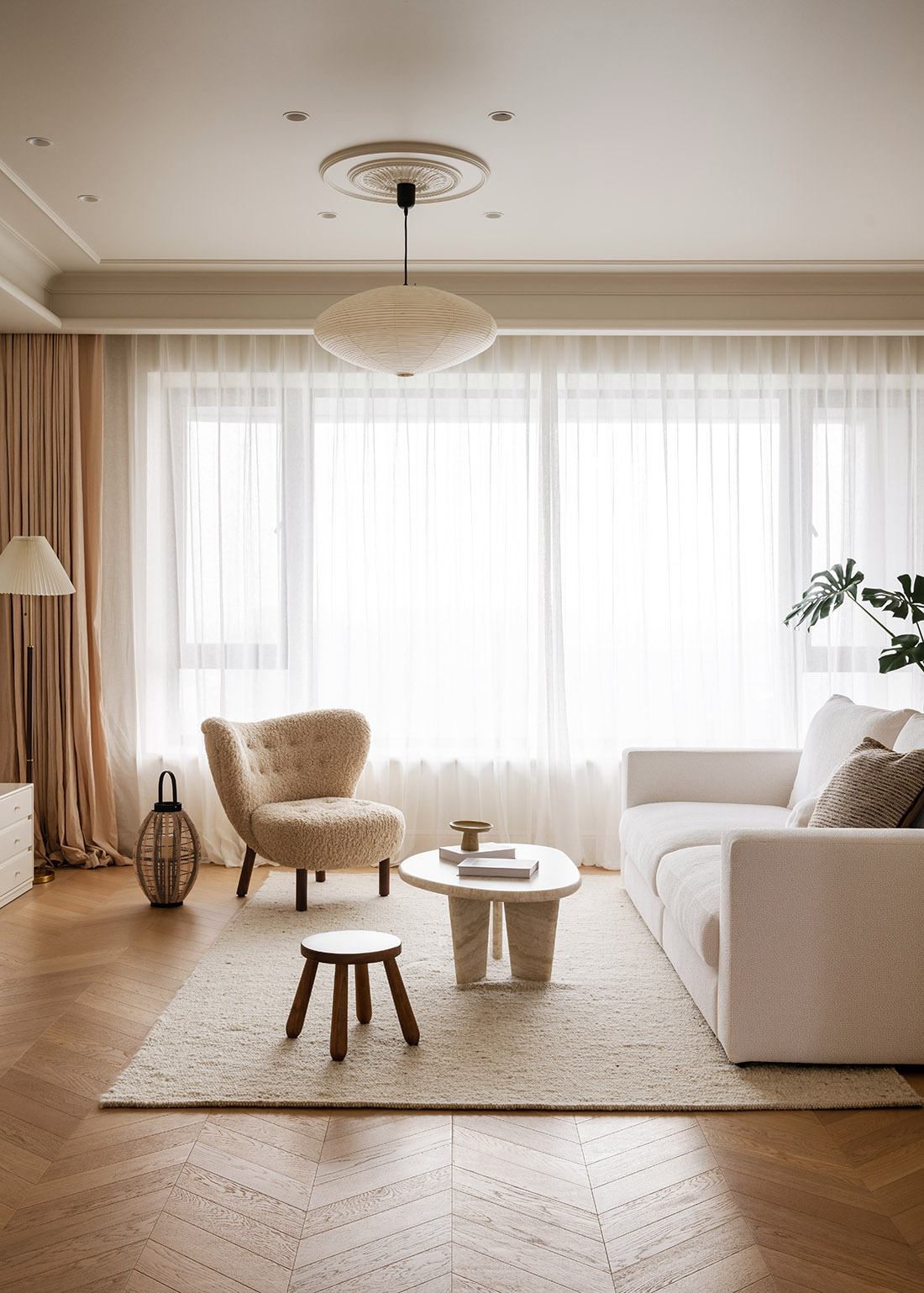 150㎡大平层,150㎡,住宅设计,法式风格住宅,现代法式风格家装设计,奶油风住宅,法式奶油风,大平层设计,法式大平层,大平层设计案例,大平层设计方案,北京天誉住宅-暖调法式·松弛栖居,北京,赫兹设计