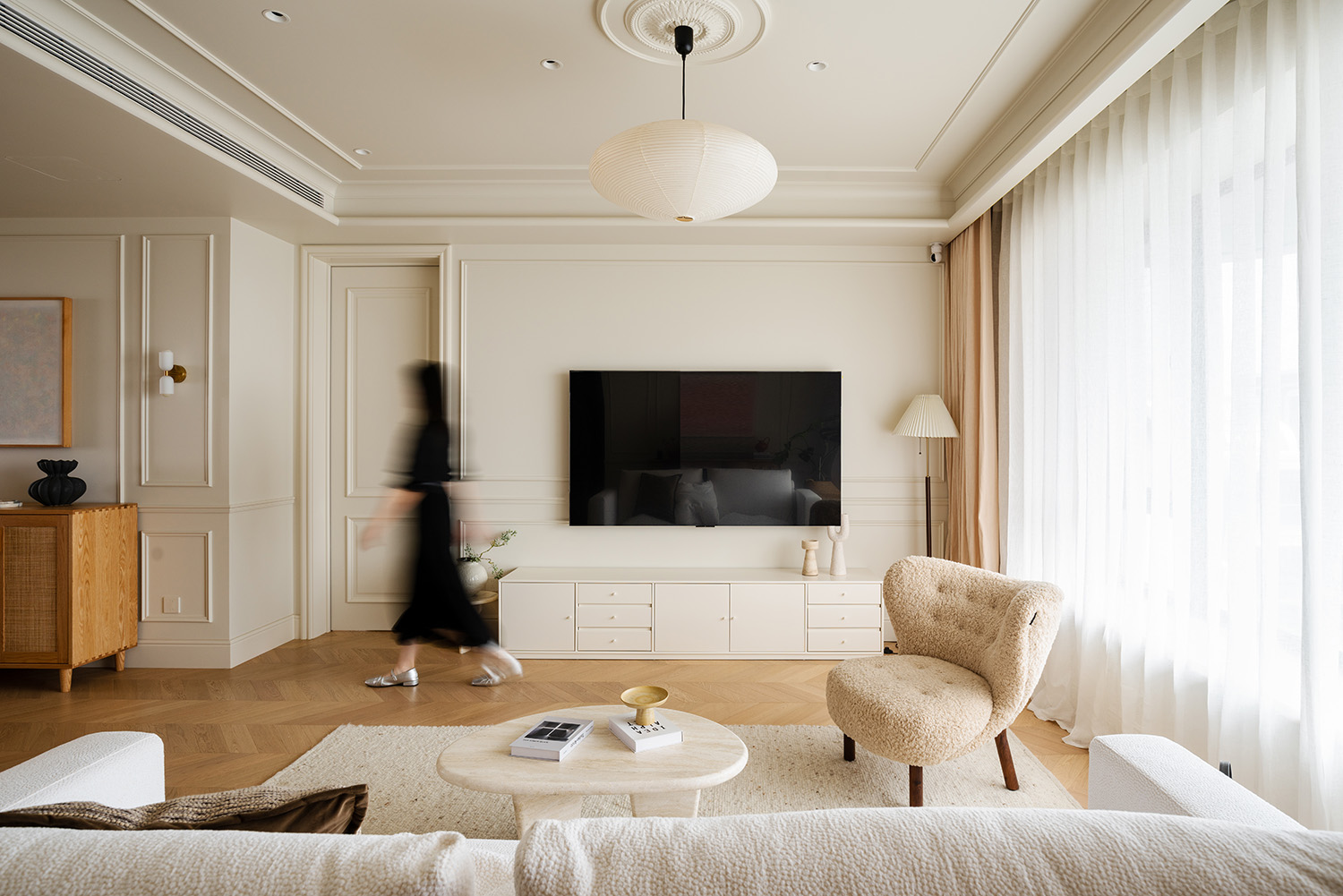 150㎡大平层,150㎡,住宅设计,法式风格住宅,现代法式风格家装设计,奶油风住宅,法式奶油风,大平层设计,法式大平层,大平层设计案例,大平层设计方案,北京天誉住宅-暖调法式·松弛栖居,北京,赫兹设计